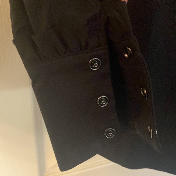 BWT Pearl by Lela Rose Pretty Black Cotton poplin with lace trim top size 2 - Picture 5 of 8